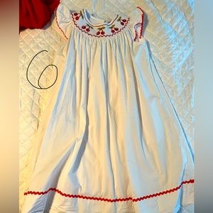Girls white dress with cherries
